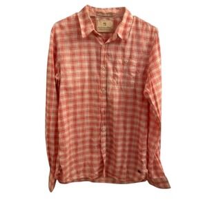 Scotch & Soda Womens M Pink White Plaid Button Down Shirt Minimalist Casual